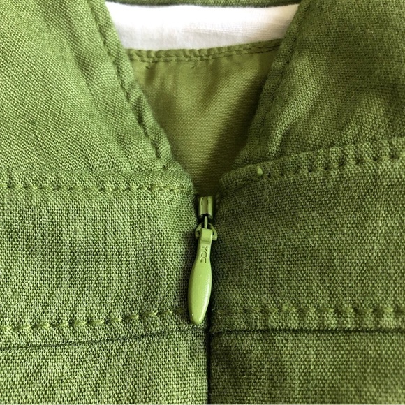 Adrianna Papell Linen Blend Beaded Cleopatra Dress - Picture 9 of 12